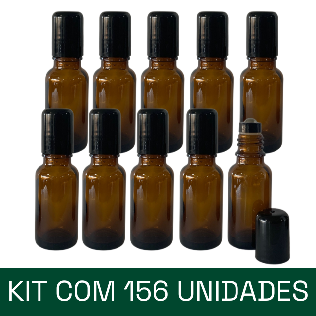 Frasco de vidro âmbar 15 ml - rollon PREMIUM (unidade ou kit)