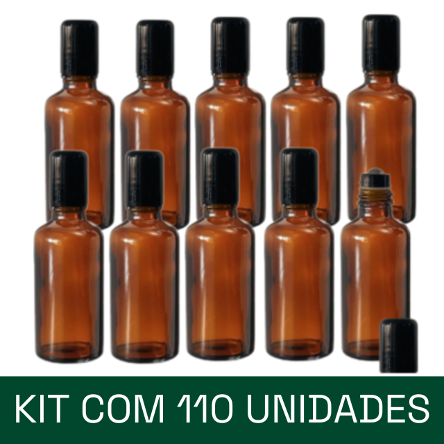 Frasco de vidro âmbar 30 ml - rollon PREMIUM (unidade ou kit)