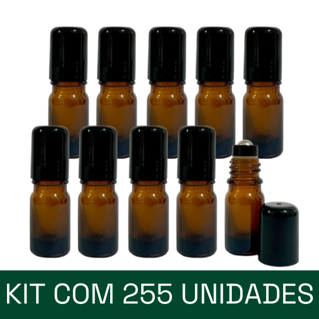 Frasco de vidro âmbar 5 ml - rollon PREMIUM (unidade ou kit)