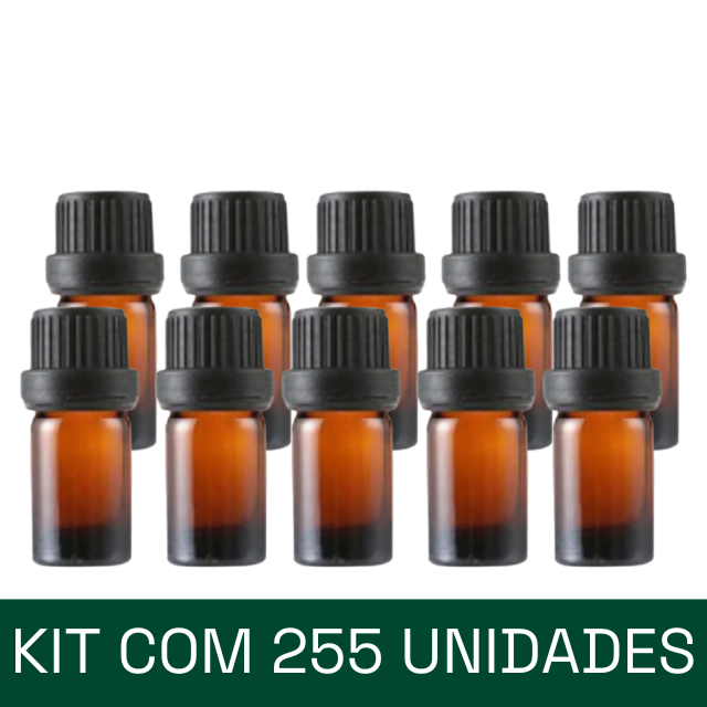 Frasco em vidro âmbar gotejador - 5 ml (unidade ou kit)