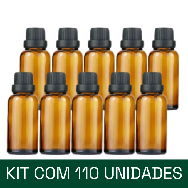 Frasco em vidro âmbar gotejador - 30 ml (unidade ou kit)