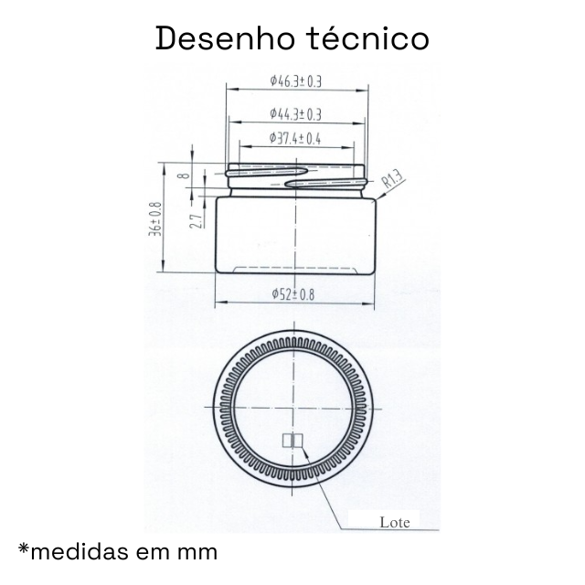 ATACADO - 288 Frascos de vidro âmbar com tampa preta para cosmético - 30 gramas