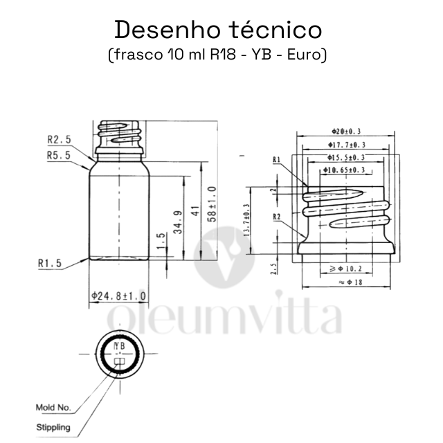 ATACADO - Frasco âmbar conta gotas dourado de 10 ml