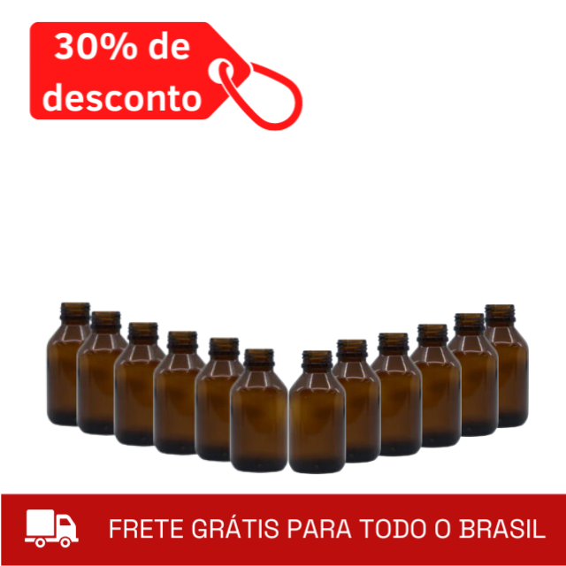 ATACADO - 72 Frascos em vidro âmbar de 100 ml (somente o frasco)