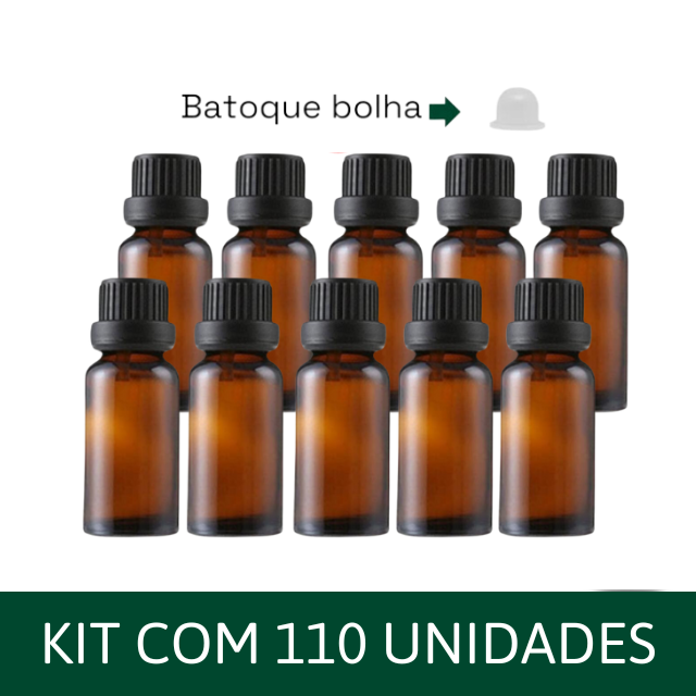 ATACADO - Frasco âmbar batoque BOLHA - PREMIUM de 30 ml