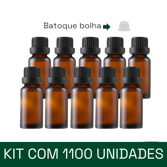 ATACADO - Frasco âmbar batoque BOLHA - PREMIUM de 30 ml