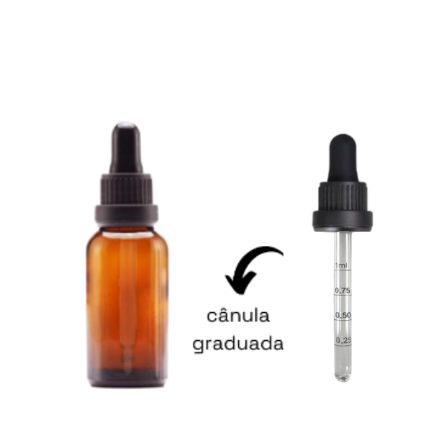 ATACADO - Frasco âmbar conta-gotas PREMIUM de 30 ml (graduado ponta redonda)