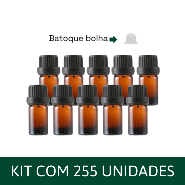 ATACADO - Frasco âmbar batoque BOLHA - PREMIUM de 5 ml