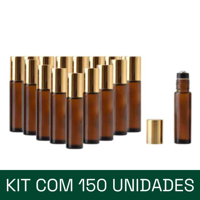 Frasco de vidro âmbar 10 ml - rollon PREMIUM Luxo (unidade ou kit)