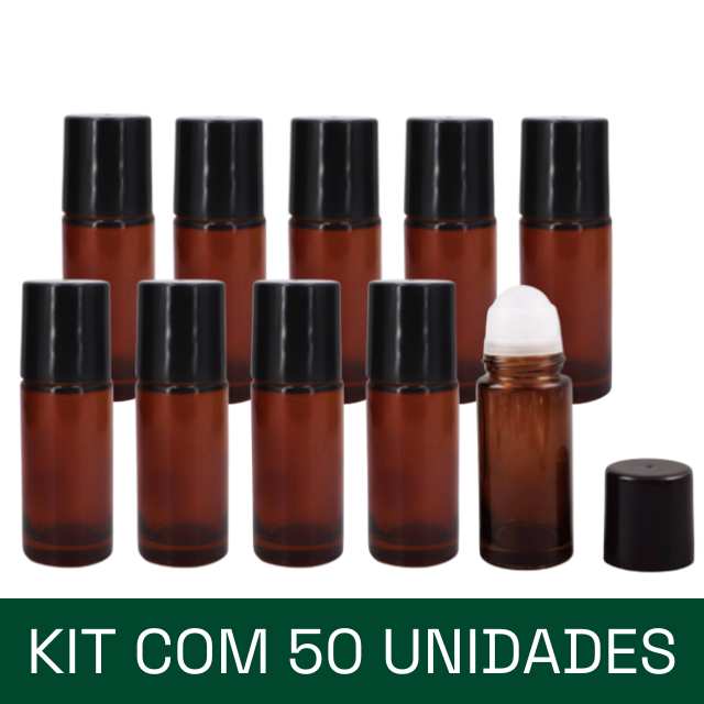 Frasco de vidro âmbar 50 ml - big rollon (unidade ou kit)