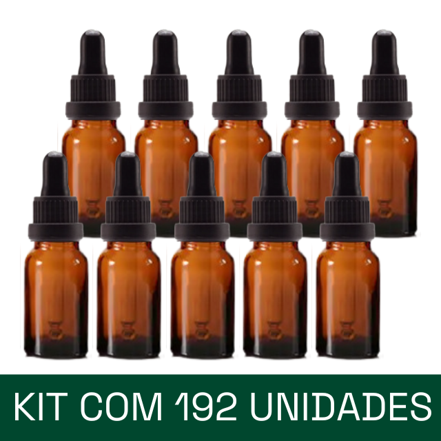 Frasco âmbar com conta-gotas PREMIUM - 10 ml (unitário ou kit) - Preto ou Branco