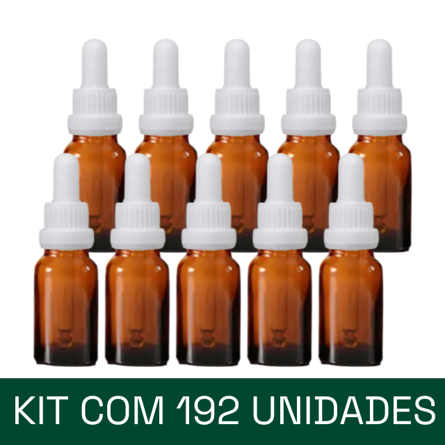 Frasco âmbar com conta-gotas PREMIUM GRADUADO - 10 ml (unitário ou kit)