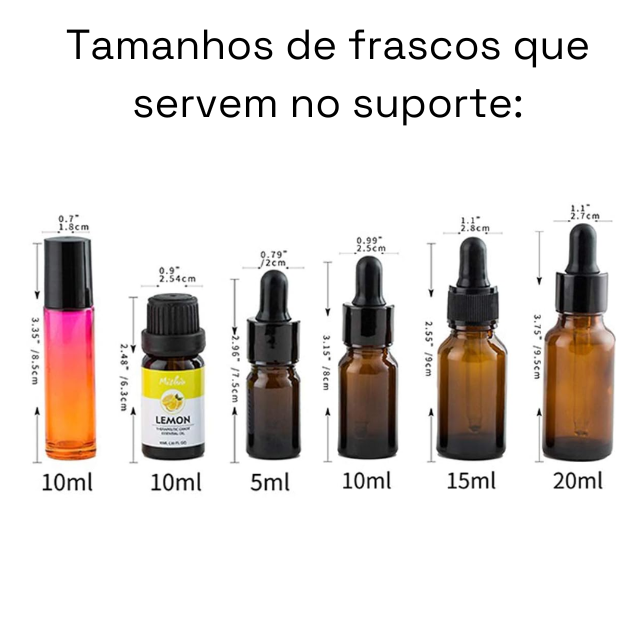 Organizador de gaveta plástico para frascos de 5 a 30 ml (para 5 frascos)