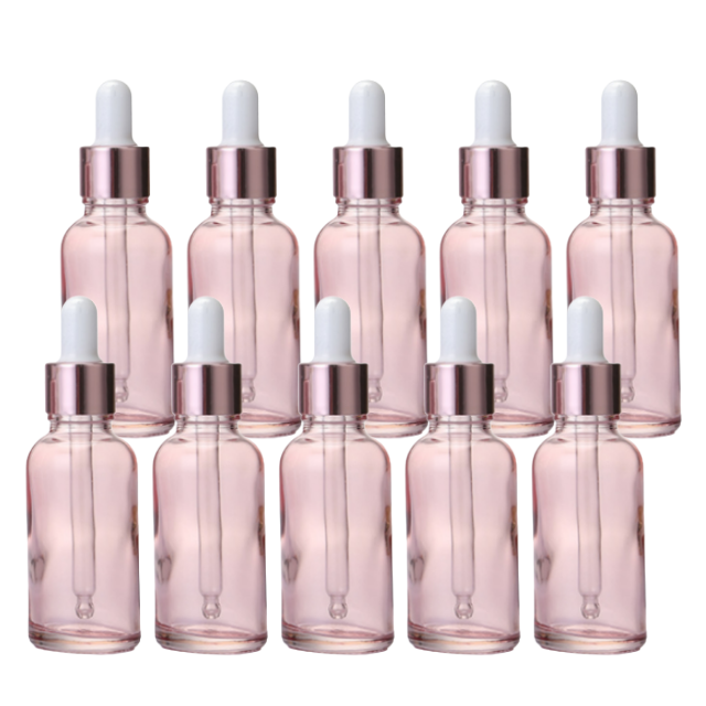 Frasco rosa com conta-gotas branco - 30 ml (kit ou unidade)